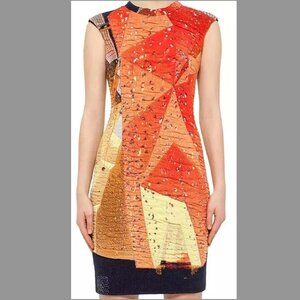 Akris Punto Boulder Print Knit Dress Rock Climbing Wall Quilted. Size 12.